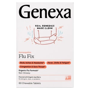 Genexa Flu Fix Homeopathic Non-Drowsy Acai Berry Chewable Tablets Og2 1/60 TABS [UNFI-CARLISLE #1960947]