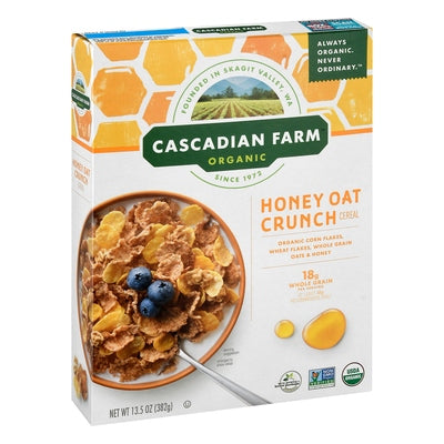 Cascadian Farm Cereal Honey Oat Crunch Og2 10/13.5 oz [UNFI #1701127 ] [ebt]