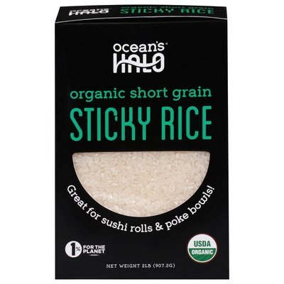 Oceans Halo Sticky Rice Organic Short Grain Og2 5/32 OZ [UNFI #2881589] [ebt]