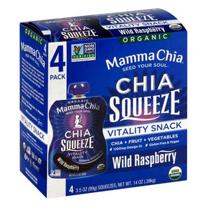 Mamma Chia Chia Squeeze Organic Wild Raspberry 4 Pack Og2 6/4/3.5 OZ [UNFI #2267953] [ebt]