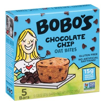 Bobos Oat Bars Oat Bites Chocolate Chip 6/5/1.3 OZ [UNFI #1567551] [ebt]