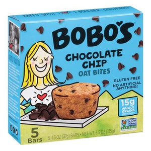 Bobos Oat Bars Oat Bites Chocolate Chip 6/5/1.3 OZ [UNFI #1567551] [ebt]