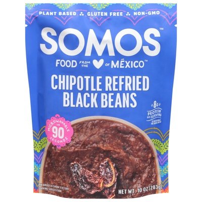 Somos Black Beans Refried Chipotle 6/10 OZ [UNFI #2963130] [ebt]