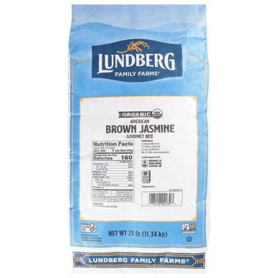 Lundberg Family Farms Gourmet Rice Organic Brown Jasmine American 25LB Og2 [UNFI #134478] [ebt]