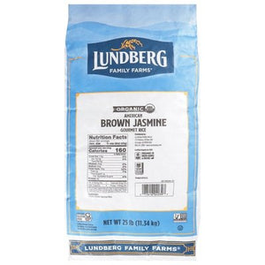 Lundberg Family Farms Gourmet Rice Organic Brown Jasmine American 25LB Og2 [UNFI #134478] [ebt]