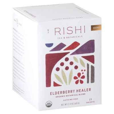 Rishi Tea Tea Organic Caffeine-Free Elderberry Healer Sachets Og2 6/15 BAG [UNFI #2534147] [ebt]