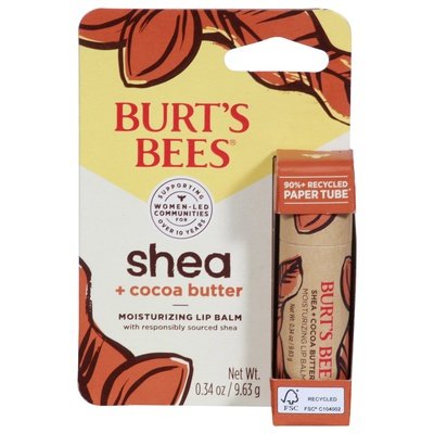 Burts Bees Lip Balm Moisturizing Shea + Cocoa Butter 6/.34 OZ [UNFI-CARLISLE #2970366] T