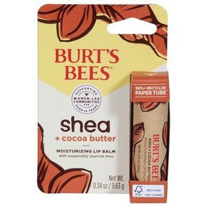 Burts Bees Lip Balm Moisturizing Shea + Cocoa Butter 6/.34 OZ [UNFI-CARLISLE #2970366] T