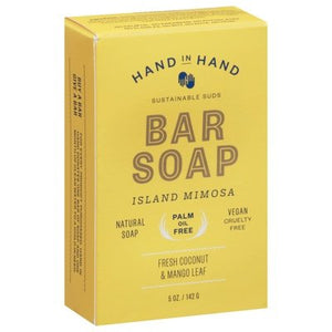 Hand In Hand Bar Soap Island Mimosa Fresh Coconut & Mango Leaf 1/5 OZ [UNFI-CARLISLE #2593465] T
