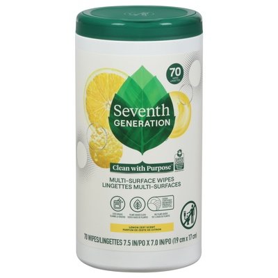 Seventh Generation Multi-Surface Wipes Lemon Zest Scent 6/70 CT [UNFI #2945988] T