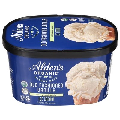 Aldens Organic Ice Cream Old Fashioned Vanilla Og2 3/48 OZ [UNFI #2514727] [ebt]
