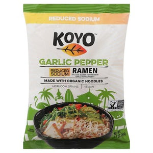 Koyo Noodles Reduced Sodium Ramen Garlic Pepper Og3 12/2.1 OZ [UNFI-CARLISLE #1186782] [ebt]
