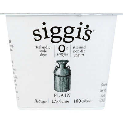 Siggis Yogurt Plain Fat Free 12/5.3 oz [UNFI #0694455 ] [ebt]