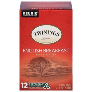 Twinings Black Tea Pure English Breakfast K-Cup Pods 6/12 CT [UNFI #426247] [ebt]