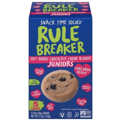 Rule Breaker Snacks Juniors Chocolate Chunk Blondie Soft-Baked 6/4.5 OZ [UNFI #2862787] [ebt]