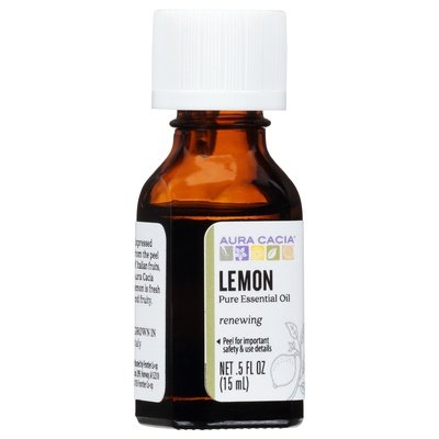 Aura Cacia Pure Essential Oil Lemon Renewing 1/.5 OZ [UNFI-CARLISLE #620468] T