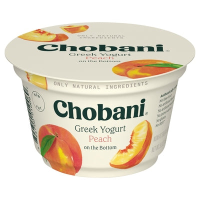 Chobani Yogurt Greek Nonfat Peach On The Bottom 12/5.3 oz [UNFI #1512417 ] [ebt]