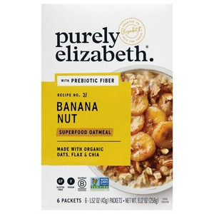 Purely Elizabeth Oatmeal With Prebiotic Fiber Banana Nut Superfood Recipe No. 21 Og3 6/9.12 OZ [UNFI #2842391] [ebt]