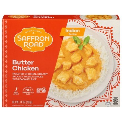 Saffron Road Butter Chicken Indian Recipe Mild Spice 8/10 OZ [UNFI #2713899] [ebt]