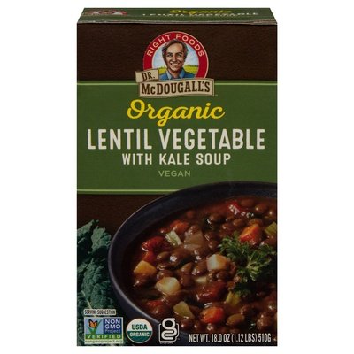 Dr Mcdougalls Soup Organic Lentil Vegetable With Kale Og2 6/18 OZ [UNFI #660811] [ebt]