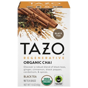 Tazo Black Tea Organic Chai Regenerative Tea Bags Og2 6/16 BAG [UNFI #2864767] [ebt]