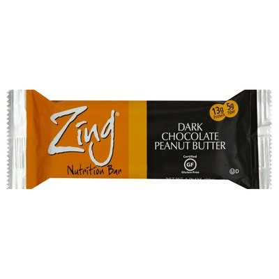 Zing Bar Nutrition Bar Dark Chocolate Peanut Butter 12/1.76 OZ [UNFI-CARLISLE #1055110] [ebt]