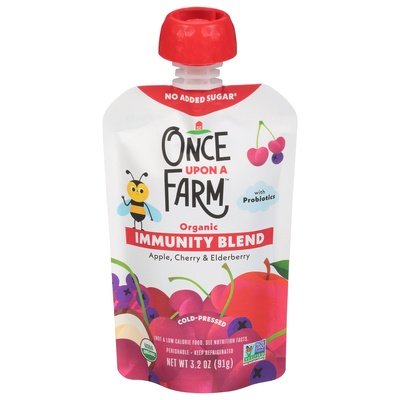 Once Upon A Farm Immunity Blend Organic Apple Cherry & Elderberry Og2 8/3.2 OZ [UNFI #2706885] [ebt]
