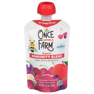 Once Upon A Farm Immunity Blend Organic Apple Cherry & Elderberry Og2 8/3.2 OZ [UNFI #2706885] [ebt]