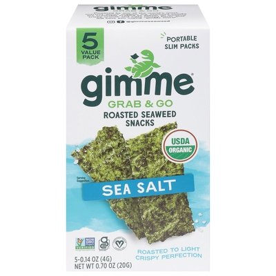 Gimme Seaweed Snacks Sea Salt Roasted Grab & Go Value Pack Og2 6/.7 OZ [UNFI #2870319] [ebt]