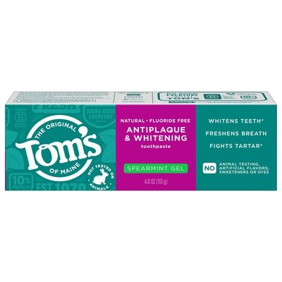 Toms Of Maine Toothpaste Anitplaque & Whitening Spearmint Gel 6/4 OZ [UNFI-CARLISLE #3027224] T