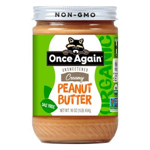 Once Again Peanut Butter Organic Unsweetened Creamy Og2 6/16 OZ [UNFI #2615045] [ebt]