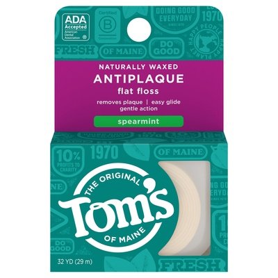 Toms Of Maine Flat Floss Antiplaque Spearmint 6/32 YD [UNFI-CARLISLE #268110] T