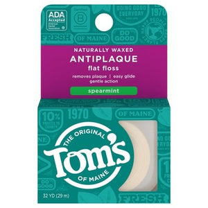 Toms Of Maine Flat Floss Antiplaque Spearmint 6/32 YD [UNFI-CARLISLE #268110] T