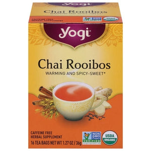 Yogi Herbal Supplement Chai Rooibos Tea Bags Og2 6/16 BAG [UNFI #355792] [ebt]