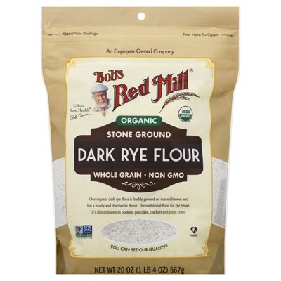 Bobs Red Mill Flour Organic Whole Grain Dark Rye Stone Ground Og2 4/20 OZ [UNFI #2486702] [ebt]