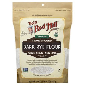 Bobs Red Mill Flour Organic Whole Grain Dark Rye Stone Ground Og2 4/20 OZ [UNFI #2486702] [ebt]