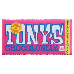 Tonys Chocolonely White Chocolate Raspberry Popping Candy 28% Cocoa 15/6.35 OZ [UNFI #2382182] [ebt]