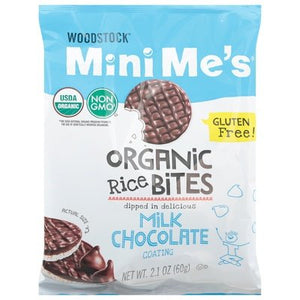 Woodstock Mini Mes Rice Bites Organic Milk Chocolate Og2 8/2.1 OZ [UNFI #1694637] [ebt]