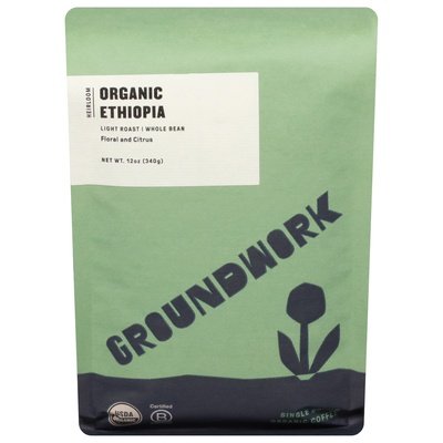 Groundwork Coffee Coffee Organic Whole Bean Light Roast Ethiopia Og1 6/12 OZ [UNFI #2502946] [ebt]