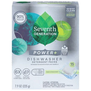 Seventh Generation Dishwasher Detergent Packs Fresh Citrus Scent 15 Packs 6/15 CT [UNFI #2926335] T