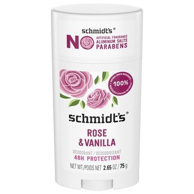 Schmidts Deodorant Rose & Vanilla 48H Protection 1/2.65 OZ [UNFI-CARLISLE #2395481] T