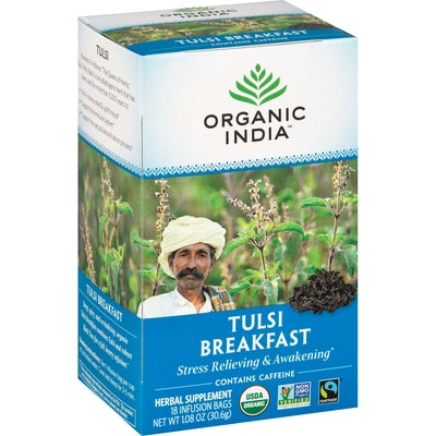 Organic India Herbal Supplement Tulsi Breakfast Infusion Bags Og2 6/18 BAG [UNFI #0125708 ] [ebt]