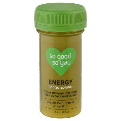 So Good So You Juice Shot Mango Spinach Organic Cold-Pressed Og2 12/1.7 OZ [UNFI #2625994] [ebt]