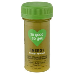 So Good So You Juice Shot Mango Spinach Organic Cold-Pressed Og2 12/1.7 OZ [UNFI #2625994] [ebt]