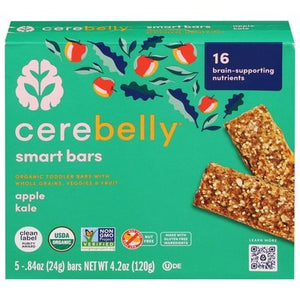Cerebelly Smart Bars Apple Kale Og2 6/4.2 OZ [UNFI #2645158] [ebt]