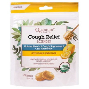 Quantum Health Cough Relief Lozenges Meyer Lemon & Honey Flavor Og2 1/18 CT [UNFI-CARLISLE #2085223]