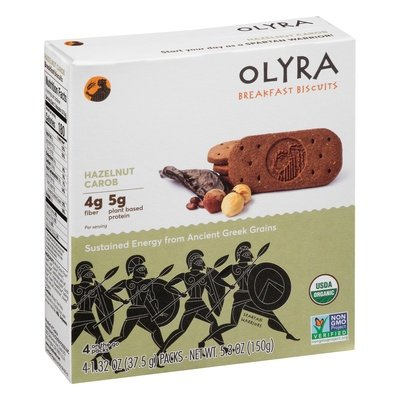 Olyra Breakfast Biscuits Hazelnut Carob 4 On The Go Packs Og2 6/5.3 OZ [UNFI #2393148] [ebt]