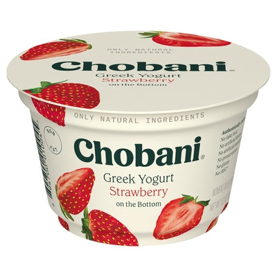 Chobani Yogurt Greek Non-Fat Strawberry On The Bottom 12/5.3 oz [UNFI #1512565 ] [ebt]