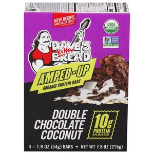Daves Killer Bread Protein Bars Organic Double Chocolate Coconut Amped-Up Og2 6/7.6 OZ [UNFI #3017092] [ebt]