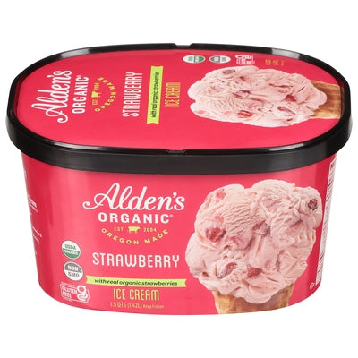 Aldens Organic Ice Cream Strawberry Og2 3/48 OZ [UNFI #798413] [ebt]